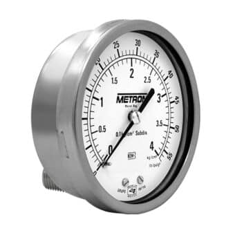 Manómetro analógico posterior Metron 10160 - Vacío, hasta 28 kg/cm², hasta 700 kg/cm²